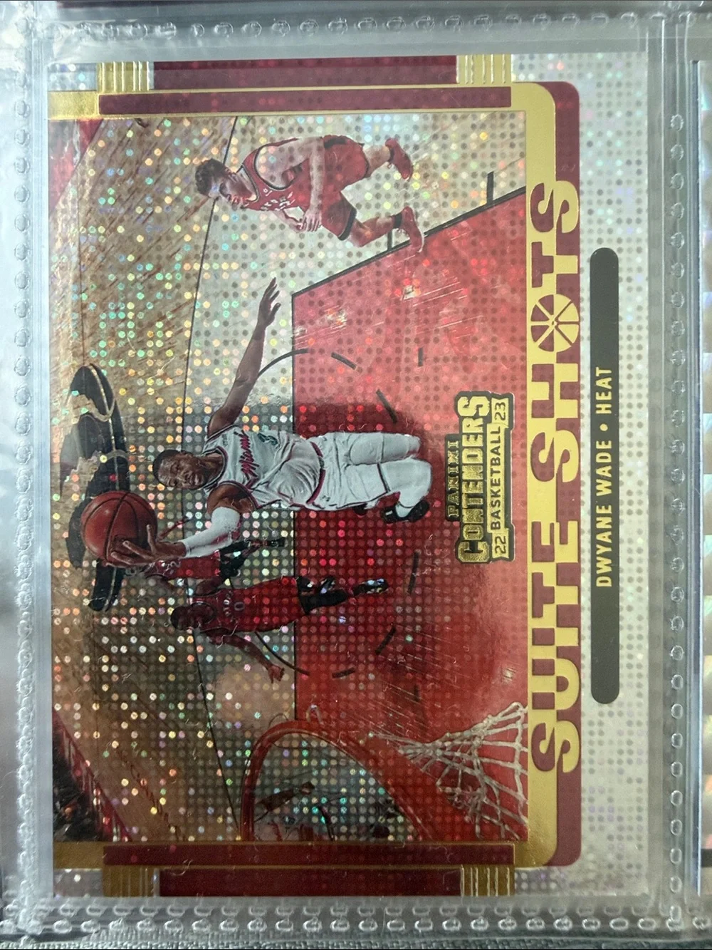 Dwyane Wade Red & Gold 'Suite Shots' Basketball Art Card